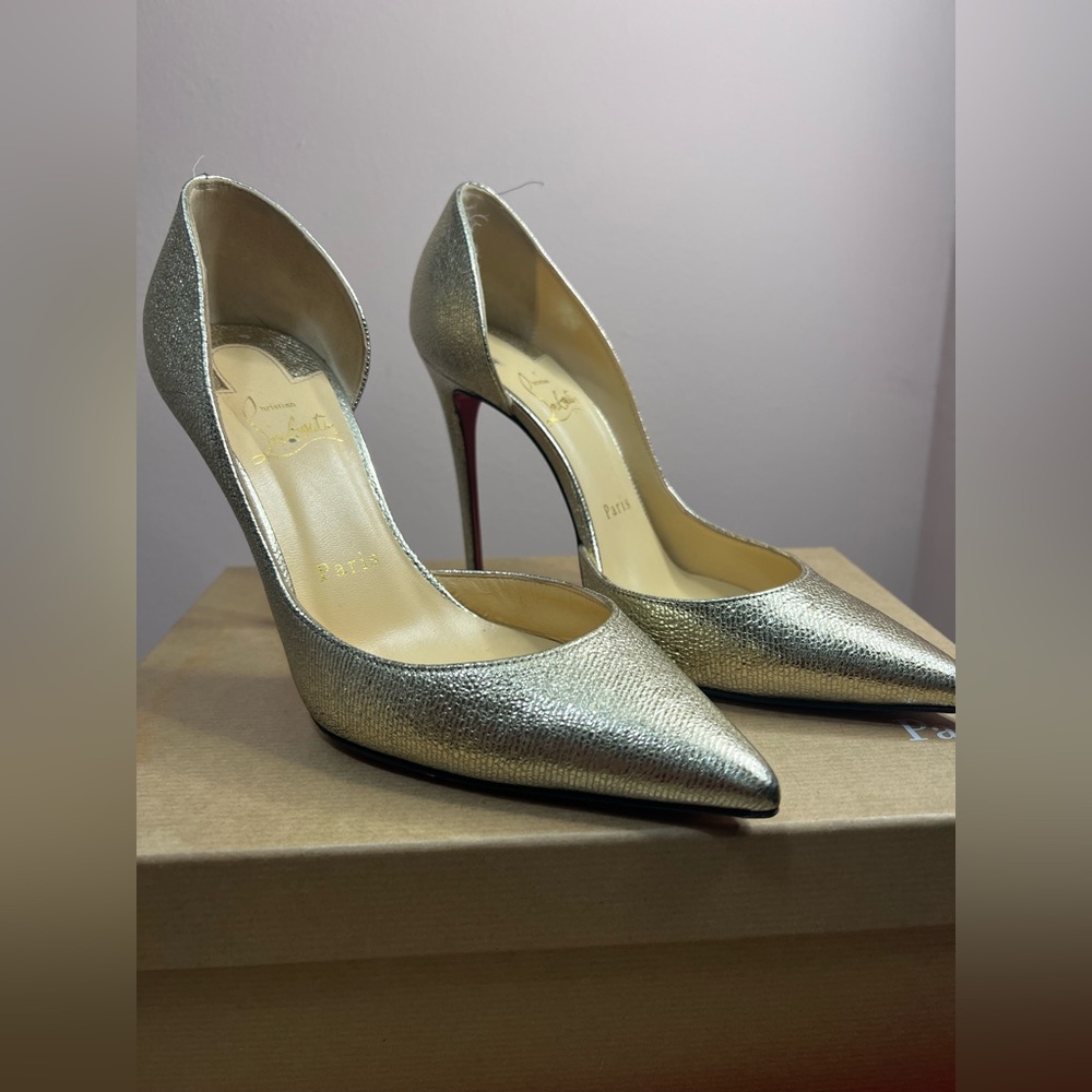 Christian louboutin Iriza 100calf lame tweed